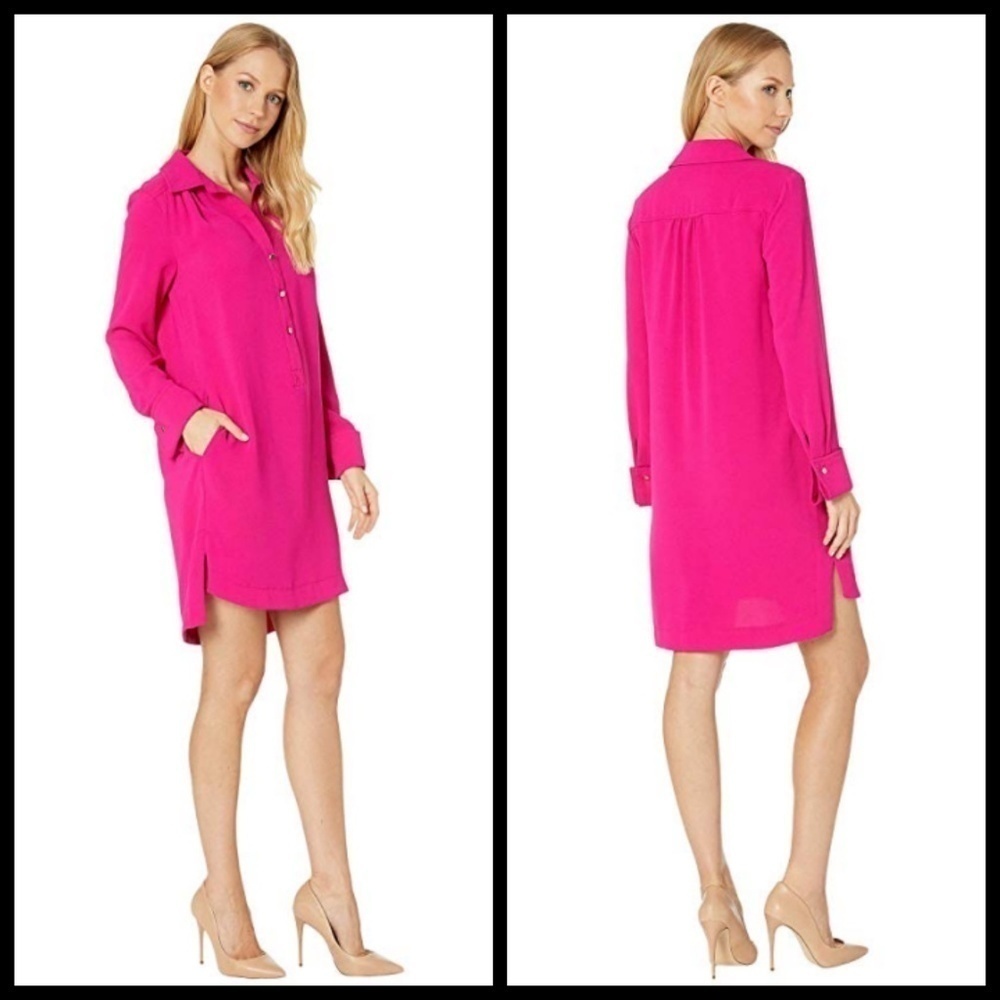 💕TRINA TURK💕 Welwood Long Sleeve Shirt Dress - Picture 2 of 8
